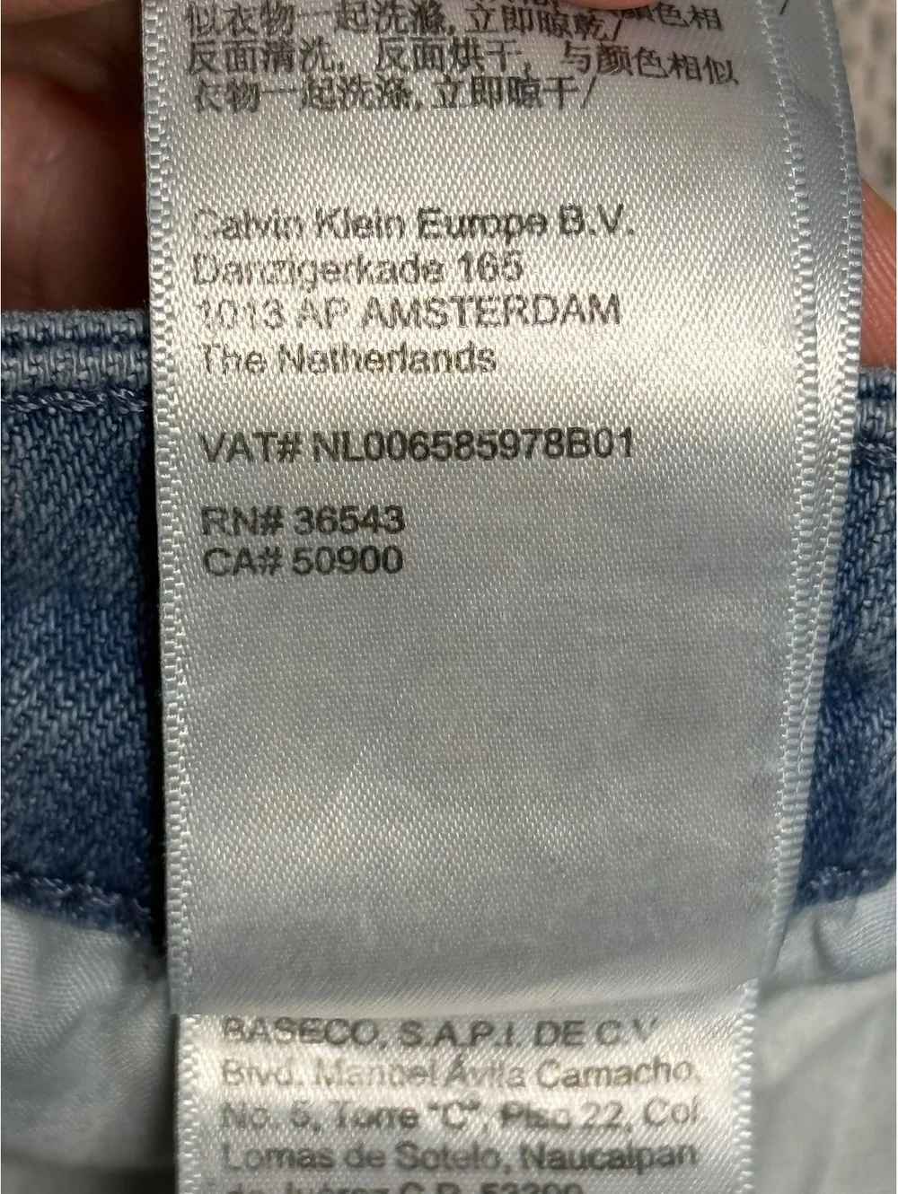 Calvin Klein Slim Light Wash Denim Shorts W36 XL32